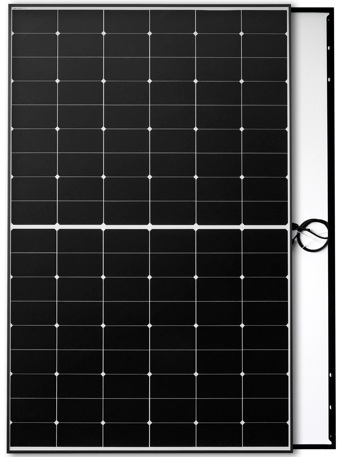 Détail module photovoltaïque IBC à cadre noir