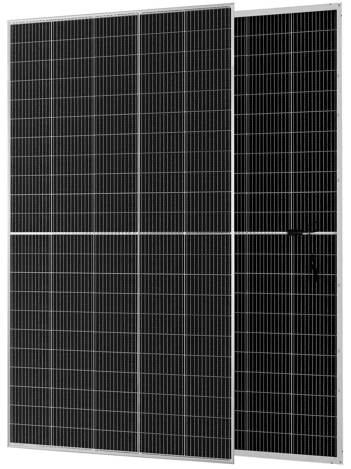 Panneau solaire HJT bifacial bi-verre 690–710 W avec cadre argenté-1